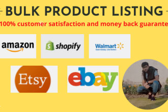 do bulk product listing on amazon, shopify, walmart, and ebay