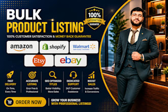 do bulk product listing on amazon, walmart, and ebay via bulk upload