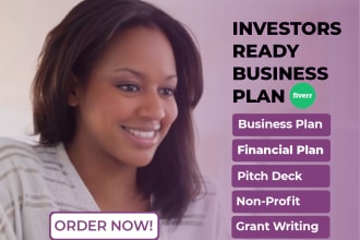 write an investor ready business plan, startups, proposal