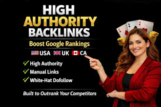build high authority SEO backlinks to boost poker slots rankings usa uk canada