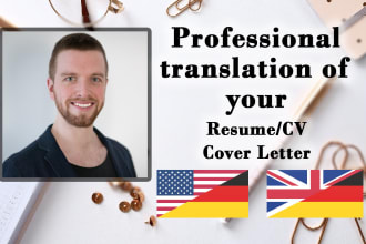 translate your cover letter or resume cv to german or english