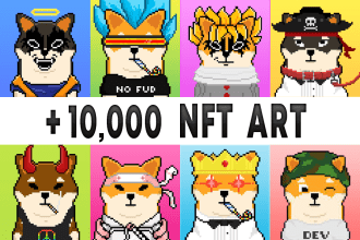 generate 10k nft art collection with metadata ethereum or solana