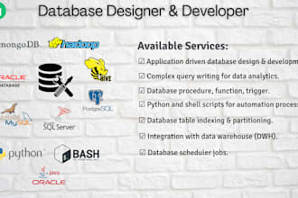 do proper database design, development and data analytics