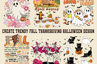 create fall, thanksgiving, halloween shirt designs