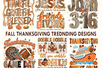 create fall, thanksgiving, halloween shirt designs