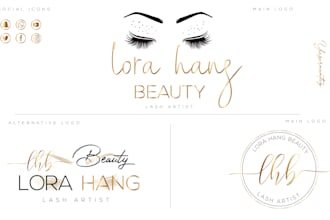 design feminine beauty salon eyelash or hair makeup,and cosmetic logo design