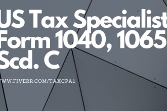 prepare US tax return 1040, 1041, 1065, 1120, 1120s, 990ez
