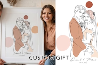 turn your photo into a beautiful minimalist line art gift