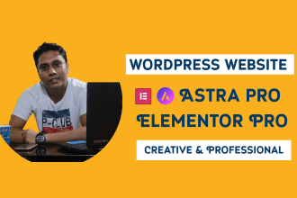create wordpress website with  elementor pro, astra pro