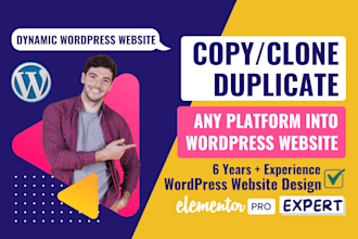 professionally design, redesign, clone, copy, duplicate wordpress and shopify