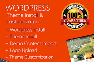 install wordpress theme setup demo and customize the website