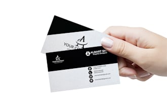 create  minimalist, unique business card ready for print