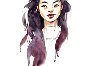 paint a fantasy beautiful watercolour portrait