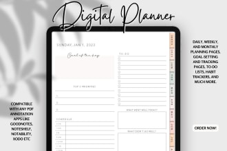design high quality digital planner for your etsy shop