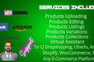 upload product in shopify,magento,bigcommerce any ecommerce store