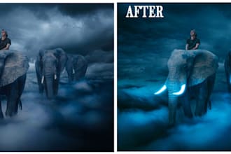 do photo manipulation and composition and photo editing