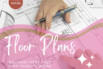 draw floor plan or redraw floor plan architectural drawing