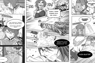 draw colored and bw manga page for you
