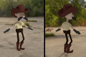 create a low poly character model por games