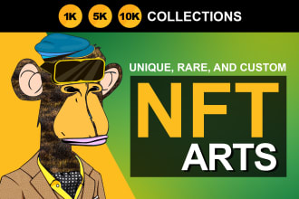 design and generate a unique nft art collection up to 10k nfts