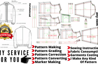 make clothing sewing pattern, size grading for your project