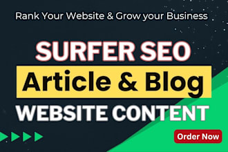 write optimized surfer SEO friendly articles and blog post