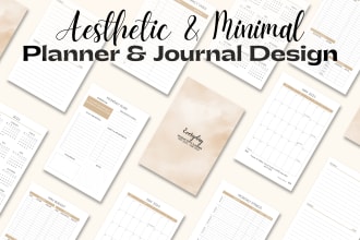 design custom printable planner, journal, tracker etc
