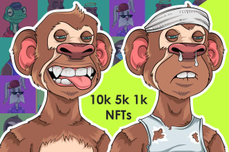 randomly generate nft arts 1k 5k 10k for opensea