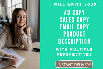 write facebook ad copy google copy sales email content