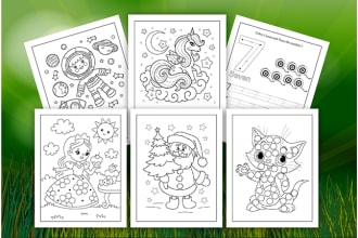 make adults or kids coloring pages and custom interior for KDP book business