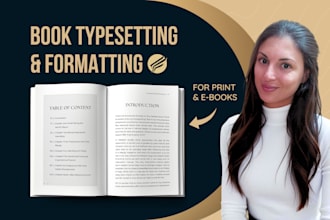 provide book formatting, layout design, and typesetting