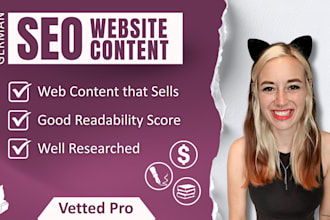 write your company profile and website content in german
