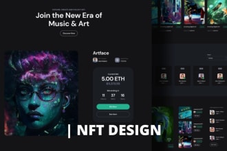 build nft website UI UX design, nft landing page, crypto site