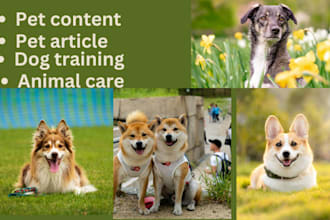write SEO pet writer ,write pet blog ,dog training ,dog article, animal care