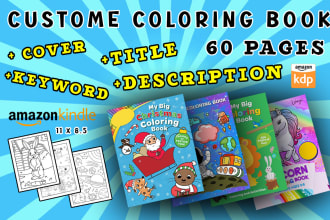 design a coloring book with cover and interior for amazon KDP