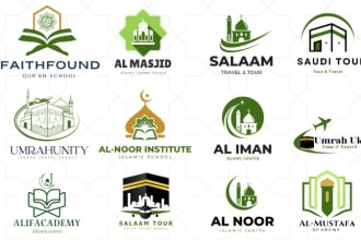 customize your brand name on islamic logo for social media