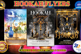 design hookah lounge flyers within 6 hours