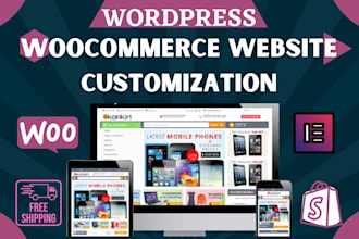 fix woocommerce and ecommerce issue and customize woocommerce website in 24hours