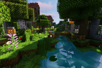 build survival base and village structure in minecraft