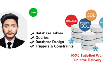 design database, sql queries in apex, mysql, oracle, ms access, sqlite, postgres