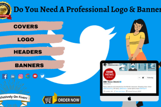 design a professional twitter logo and killer header