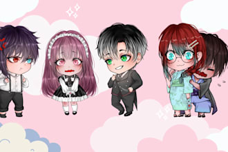 draw cute anime chibis for you