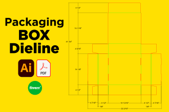 create dieline or die cut line for box packaging design