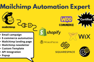 integrate mailchimp with woocommerce, shopify email automation campaign popup