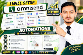 manage omnisend klaviyo email marketing flows, automation, sms campaigns, popup