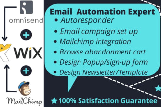 integrate mailchimp, omnisend to wix email  automation template popup, wix site