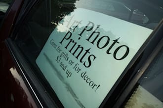 put an ad in my car windows for 1 week