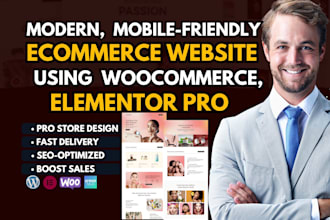 build ecommerce website by woocommerce, wordpress, elementor pro, crocoblock