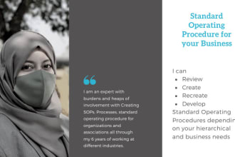 write standard operating procedures policies and manual for your business