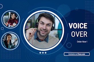 create a professional voice over with a quick turnaround